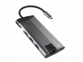 USB hubas Natec Fowler Plus, su PD, HDMI, RJ45, USB-C, SD, MicroSD