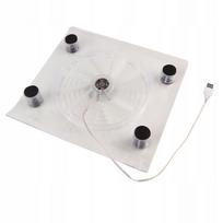 Nešiojamojo kompiuterio aušinimo stovas su LED, USB, 265x260x25 mm