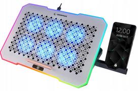 Nešiojamojo kompiuterio aušinimo stovas Rampage Freez, 9–17", 6 ventiliatoriai, RGB