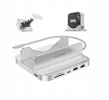Vertikali dokinė stotelė Mac Mini M1/M2, 8-in-1, SSD M.2 NVMe, USB 10Gb/s, SD/TF kortelių skaitytuvas