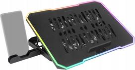 Nešiojamojo kompiuterio aušinimo stovas MNBC7, 16", 6 ventiliatoriai, 10 RGB režimų