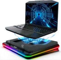 Nešiojamojo kompiuterio aušintuvas TURBOFROST, 4 ventiliatoriai, RGB apšvietimas, USB-C