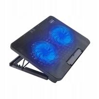 Nešiojamojo kompiuterio aušinimo padėklas su 2 ventiliatoriais, ergonomiškas, nešiojamas