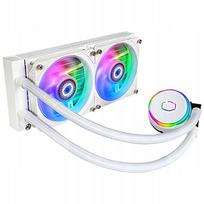 Procesoriaus skysčiu aušinamas aušintuvas Cooler Master MasterLiquid PL240 Flux, baltas