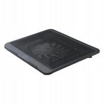 Nešiojamojo kompiuterio aušintuvas, juodas, universalus, su vienu dideliu ventiliatoriumi