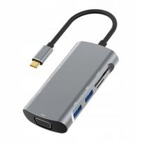 USB-C 9-ių jungčių šakotuvas su PD, USB 3.0, 2x USB 2.0 ir kortelių skaitytuvu