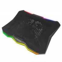 Nešiojamojo kompiuterio aušinimo stovas 12–17" su reguliavimu, LED RGB apšvietimu ir USB