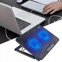 Nešiojamojo kompiuterio aušinimo stovas su USB ventiliatoriumi ir neslystančia atrama