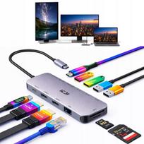 USB-C prijungimo stotelė TOSHIBA nešiojamam kompiuteriui, palaiko 2 monitorius