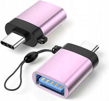 USB 3.0 į USB-C OTG adapteris, greitas duomenų perdavimas, rožinės spalvos