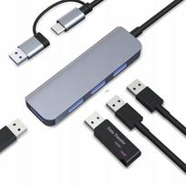 USB šakotuvas INF su USB-C, USB-A, 1 USB 3.0 ir 3 USB 2.0 jungtimis