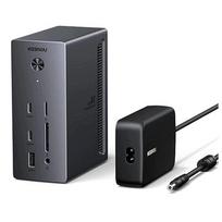 USB-C dokas 3 monitoriams, 100 W įkrovimas, nešiojamajam kompiuteriui