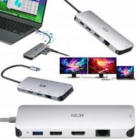 USB-C nešiojamojo kompiuterio stotelė, palaikanti dviejų monitorių prijungimą per HDMI