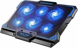 Nešiojamojo kompiuterio aušinimo stovas su RGB apšvietimu, 6 ventiliatoriai, 2 USB, 2200 aps./min, ergonomiškas