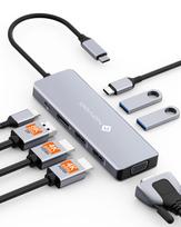 USB-C 8-in-1 NOVOO stotelė su HDMI 4K ir 100W PD