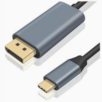 USB-C į DisplayPort 1,5 m kabelis, 4K 60Hz, adapteris įkrovimui