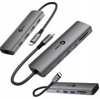 Adapteris Ultrabook kompiuteriui, USB-C, 2x HDMI, 4K, DisplayPort, LAN