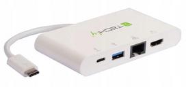 USB-C adapteris TECHLY 3.1, 4K HDMI, Gigabit RJ45, USB-A