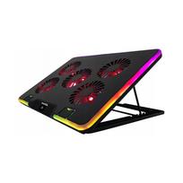 Nešiojamojo kompiuterio aušinimo stovas su LED RGB, reguliuojamas, tinka 12–17
