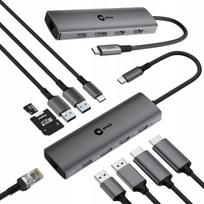 USB-C šakotuvas Hyperbook, 2 monitoriams, 100 W, daugiau jungčių