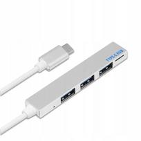 USB-C šakotuvas 4-in-1: 3 x USB 3.0, atminties kortelių skaitytuvas