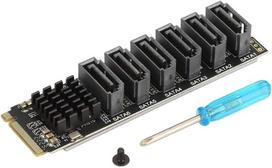M.2 į SATA adapteris, 6 jungtys, PCIe 3.0
