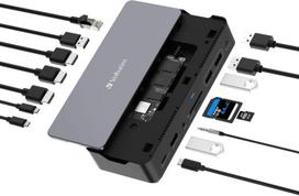 Dokavimo stotelė USB-C 15in1 su SSD, HDMI 8K, DisplayPort, PD, 10Gbps