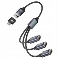 USB šakotuvas Wireway WW332, 3x USB-A, 1x USB-A, USB A-C adapteris, 2.0
