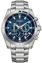 Vyriškas laikrodis CITIZEN AN8201-57L, chronografas, nerūdijančio plieno apyrankė, 100 m atsparumas vandeniui