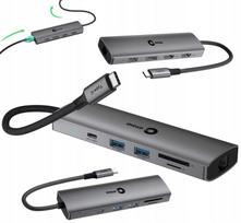 Doko stotelė nešiojamam kompiuteriui su USB-C PD 100W, 4x USB (3.0/2.0), 2x HDMI, RJ45 ir VGA