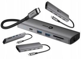 USB-C hubas 100 W, daugiau jungčių, vienu laidu krauna 2 ASUS monitorius