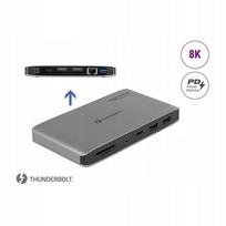 Dokinė stotelė Thunderbolt 3, 8K, su dviem DisplayPort ir USB