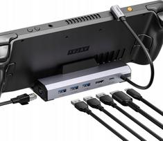 Dokas Steam Deck, 6-in-1, HDMI 4K60, USB-C įkrovimui