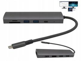 USB-C šakotuvas Dynabook su PD įkrovimu, SD ir MicroSD kortelių skaitytuvu, skirtas nešiojamiesiems kompiuteriams