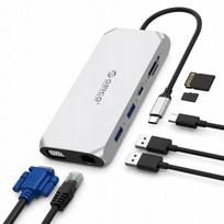 Dokavimo stotelė ORICO USB-C 12in1, HDMI 4K 60Hz, VGA, RJ45, PD 100W, SD kortelių skaitytuvas
