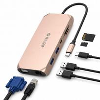 Jungčių stotelė ORICO USB-C 12in1 su HDMI 4K 60Hz, VGA, RJ45, PD 100W, SD, audio