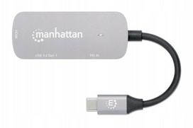 USB-C į HDMI stotelė MANHATTAN, 3 viename, su PD