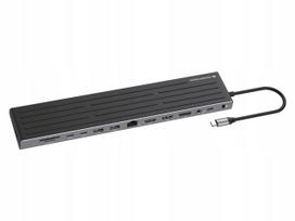 Dokavimo stotelė CONCEPTRONIC 14-1, USB-C, 2x HDMI, DP, 2x USB-C, 18 cm kabelis