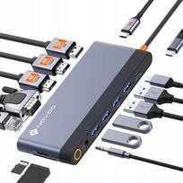 USB-C dokas NOVOO su 4K HDMI, PD 100W, Ethernet