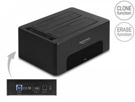 Išorinė SATA kietųjų diskų stotelė Delock 64187, 2x HDD/SSD, 2x USB