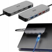 USB-C adapteris su 2x HDMI, „MacBook“ dokavimo stotelė