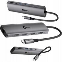USB-C adapteris Apple nešiojamiems: 2x HDMI 4K, DisplayPort, LAN, dviguba monitorių jungtis