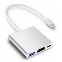 Adapteris USB-C į HDMI 4K, 3 jungtys, USB 3.0, SHIRU SAHUH-01