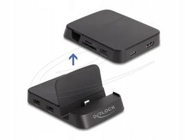 Išmaniųjų telefonų 4K dokas su laikikliu Delock 88018, HDMI, USB, SD lizdai
