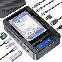 USB-C dokas 12-in-1 su dviem SSD M.2 NVMe/SATA, 4K HDMI