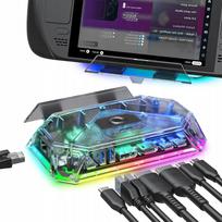 Dokų stotelė 12-in-1 su HDMI 4K120, DP 4K120, PD 100W, USB-C, SD ir TF lizdais, RGB apšvietimas