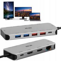 Dokavimo stotis dviem monitoriams su 2x HDMI ir USB-C 3.0 PD 100W
