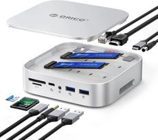 M.2 NVMe/SATA RAID korpusas su USB-C stotele, 10-ių jungčių, suderinama su Mac Mini