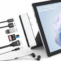 USB-C šakotuvas Surface Pro, 7 jungtys: HDMI, USB, greitas duomenų perdavimas