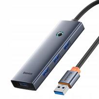 USB šakotuvas Baseus UltraJoy, 4x USB-A 3.0, 1x USB-C, 50 cm, pilkas